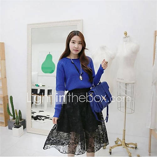 XiXi Womens Lace Organza Skirt(Black)
