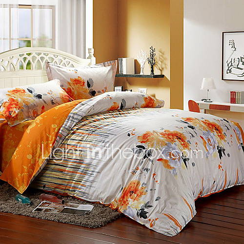 SINUOER Cotton Twill Four Piece Bedclothes Potpourri(Screen Color)