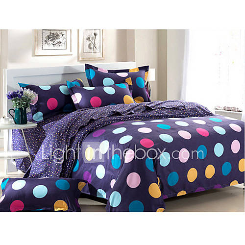 Flower Dot Print Bed Set Of Four SF00008