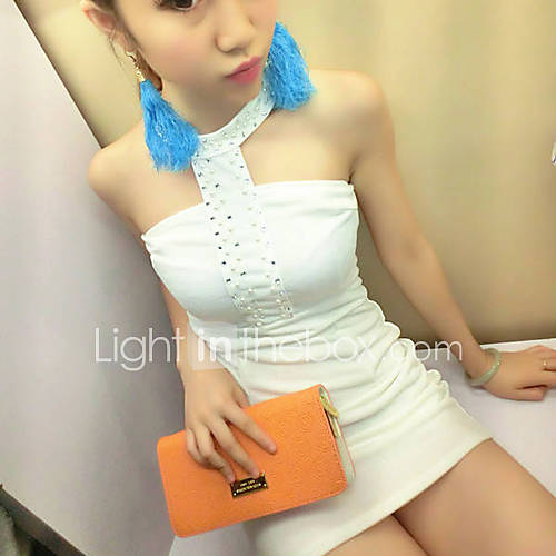 Yimei Casual Diamonade Backless Dress(White)