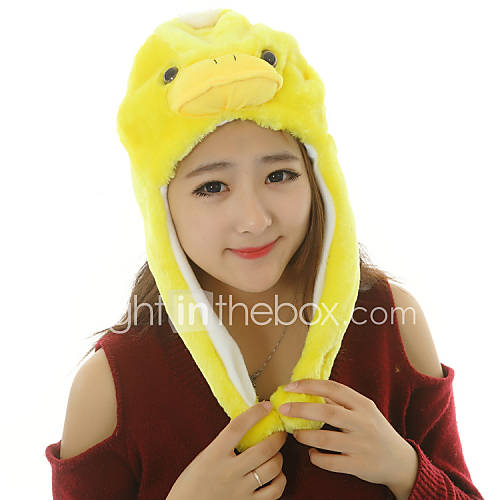 Unisex Adorable Yellow Duck Warm Fuzzy Kigurumi Aminal Beanie