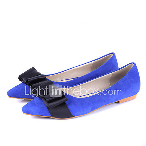 Womens Korean Bow Decoration Flat Shoes(Royal Blue)