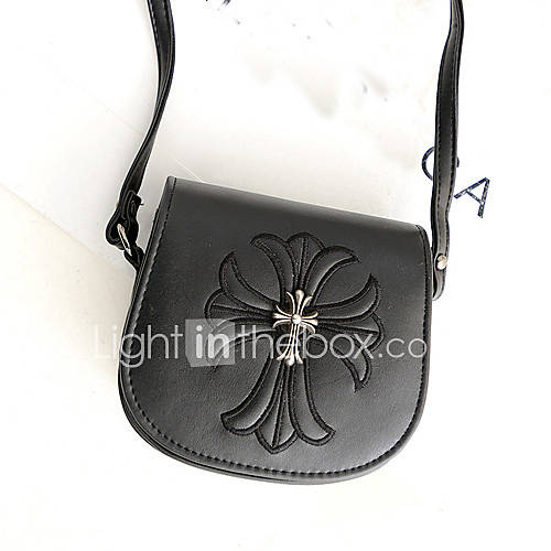 Daidai Womens Vintage Cross Pattern Mini Black Shoulder Bag