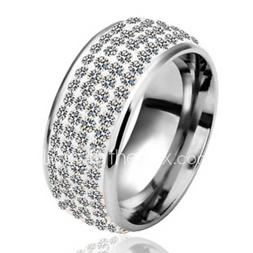 Elegant Alloy And Platium Plated With Cubic Zirconia Rings