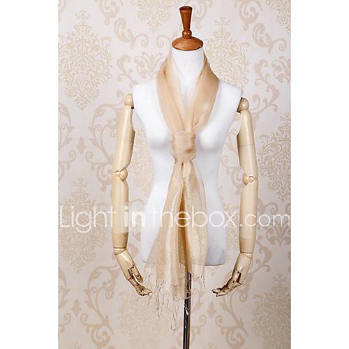 ZICQFURL Womens Silk Two Sides Gold Organza Scarf(Screen Color)