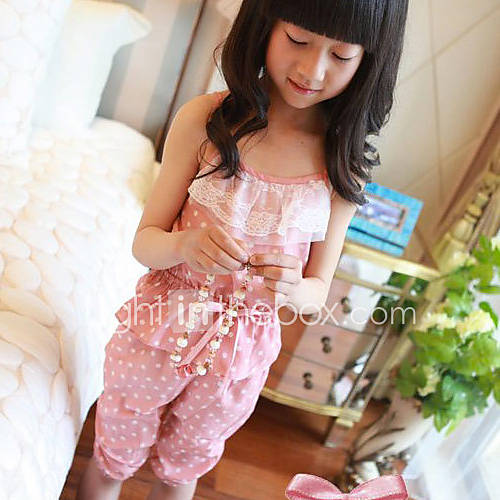 Girls Dot Lace Edge Clothing Sets