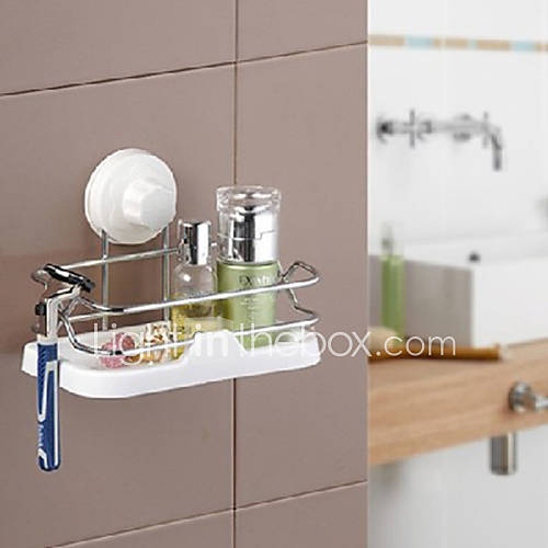 Plastic and Metal Multifunctional Bathroom Shelves, W10cm x L18cm x H12cm