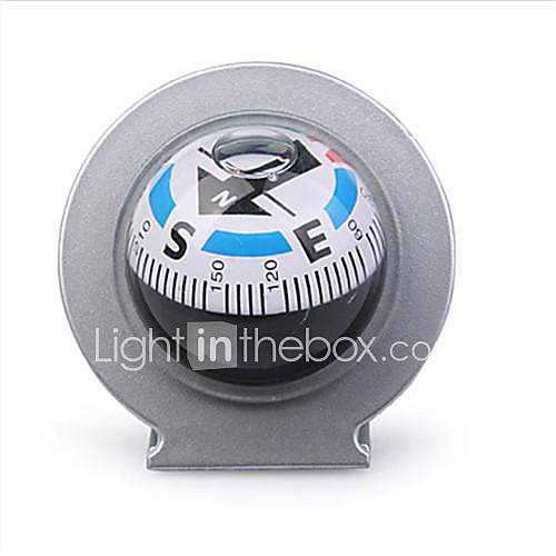 Mini Spherical Car Compass with Holder  Silver