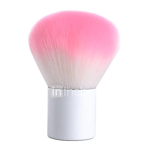 WhitePink Tops Nylon Hair Blush Brush With Pearl White Short Handle