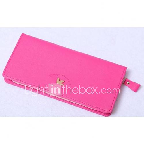 Womens Korean Purse High Capacity Hit Color Purse Bird Zipper Women Purse Card Bag