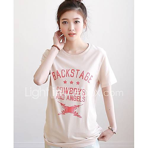 Liuliu Womens Simple Round Neck Loose Fit Short Sleeve Cotton T Shirt