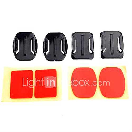 2x Flat Mounts 2x Curved Mounts with Adhesive Pads for Gopro Hero 3/3/2/1