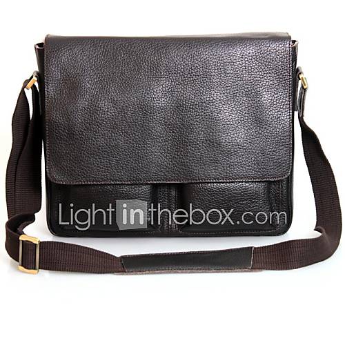 Mens Genuine Leather Briefcase Shoulder Bag