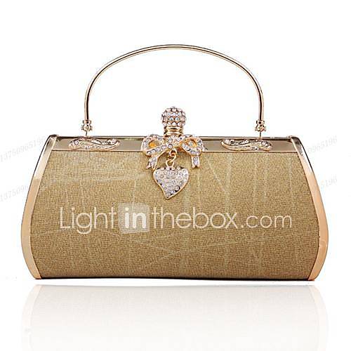 Womens Evening dress bag evening bag banquet bag handbag metal diamond (lining color on random)