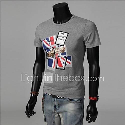Mens Summer Round Neck Slim Casual Short Sleeve Printing T shirt(Except Acc)