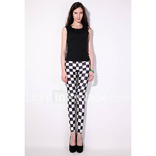 Aimeisi Womens Check Print Pants A081