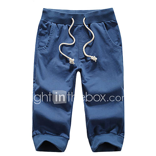 ARW Mens Leisure Solid Color Mid Length Blue Pants