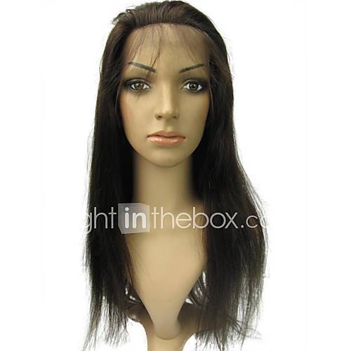 Lace Front 18 Silky Straight 100% Indian Remy Human Hair Lace Wig 5 Colors to Choose