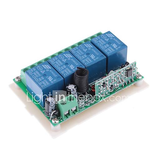 DDR1 DC 12V 4 Channel Multifunctional Wireless Switch for RC Door / Window / Industrial Control