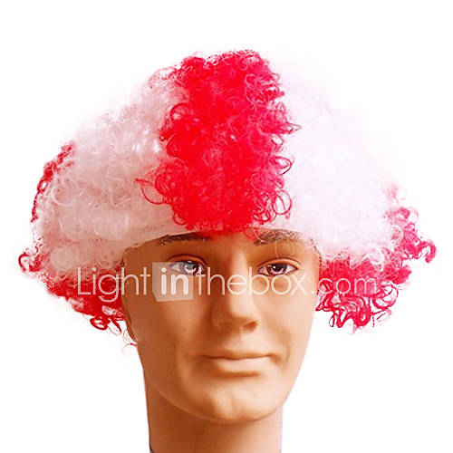 Black Afro Wig Fans Bulkness Cosplay Christmas Halloween Wig Danish Flag Wig 1pc/lot