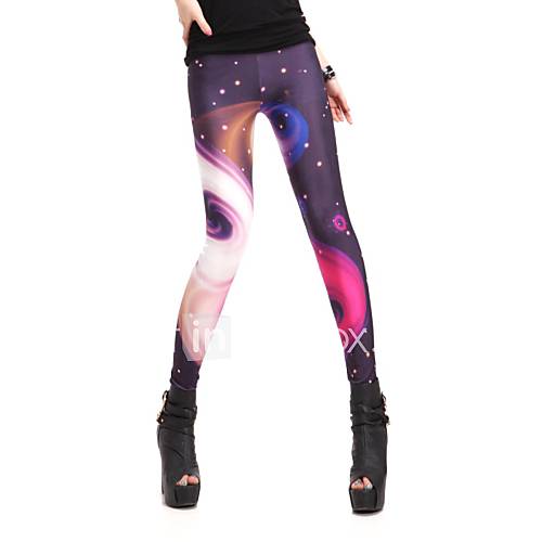 Elonbo Colorful Clouds Style Digital Painting Women Free Size Tight Leggings