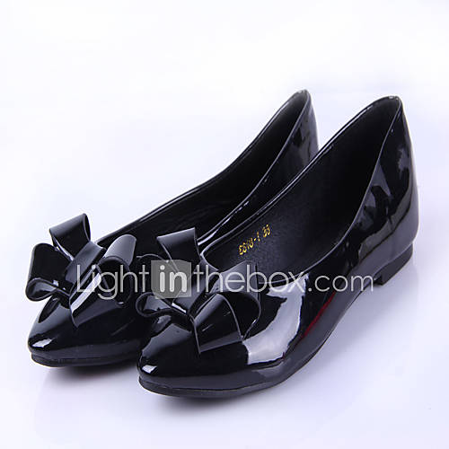 Womens Simple Coat Of Paint Bow Shoes(Black)