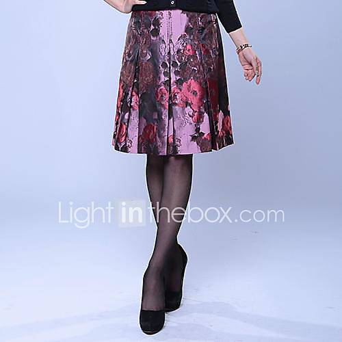 Cerel Vintage Print Elegant Midi Skirt