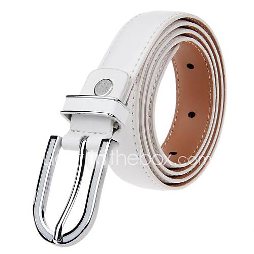 Womens Stylish Cow Split Leather Belt W/ Zinc Alloy Buckle