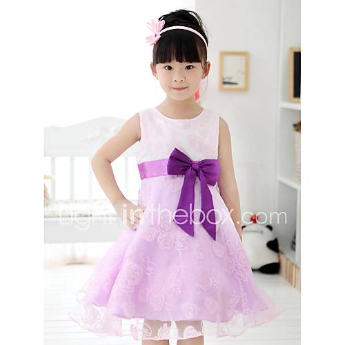 Girls Bowknot Princess Sleeveless Dress