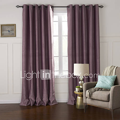 (One Pair) Modern Pink Solid Floral Embossed Blackout Curtain