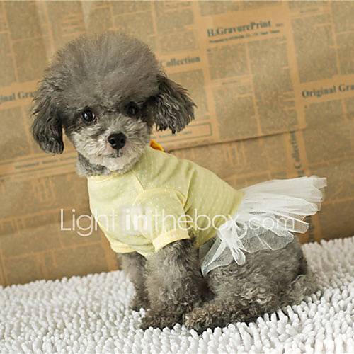 Petary Pets Cute Polka Dots Cotton Mesh Ball Gown T Shirt For Dog
