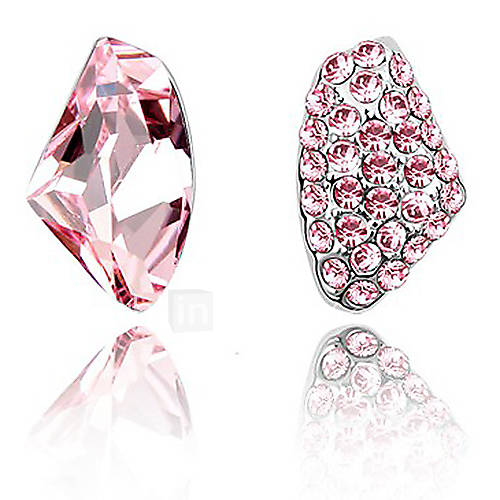 Xingzi Womens Charming Pink Made With Swarovski Elements Crystal Stud Earrings