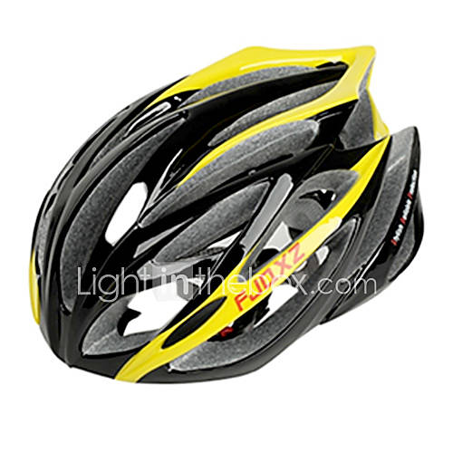 FJQXZ Integrally molded EPSPC Yellow Cycling Helmets (21 Vents)