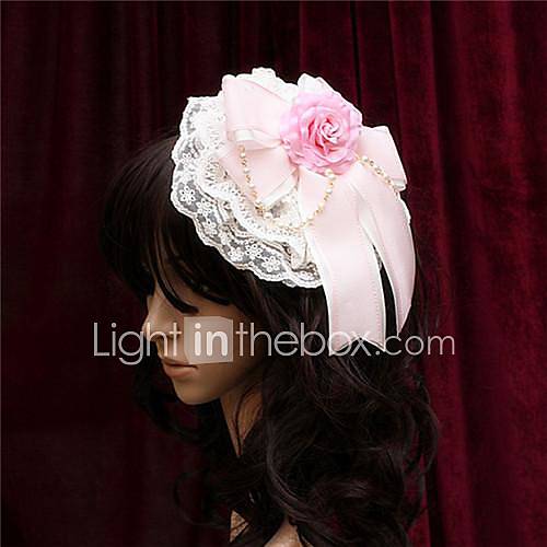 Rose Maiden Pink Flower Sweet Lolita Headdress Hat