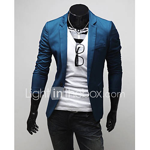 Chaolfs Mens Korean Style Solid Color Slim Leisure Suit (Screen Color)