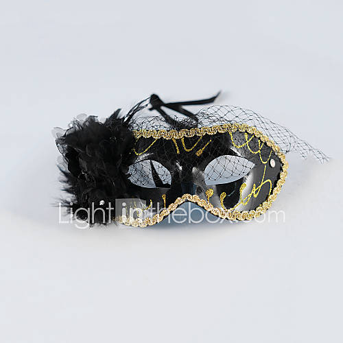 Silk And Tulle Wedding/Party Masks With Feather