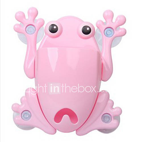 Frog Shaped Strong Scution Plastic Toothbrush Holder Random Colour, L18cm x W24.5cm x H1cm