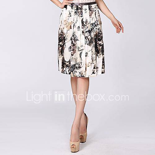 Cerel Elegant Print Swing Skirt Midi Skirt