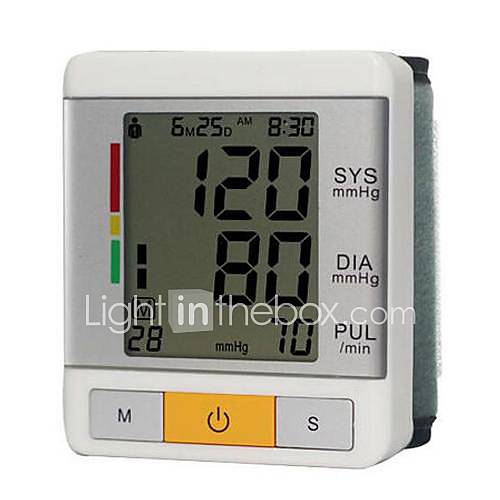 Wrist Blood Pressure Monitor (0~299mmHg, ±3mmHg, 2xAAA Battery)