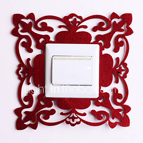 Paper Cut Square Lace Red Light Switch Stickers