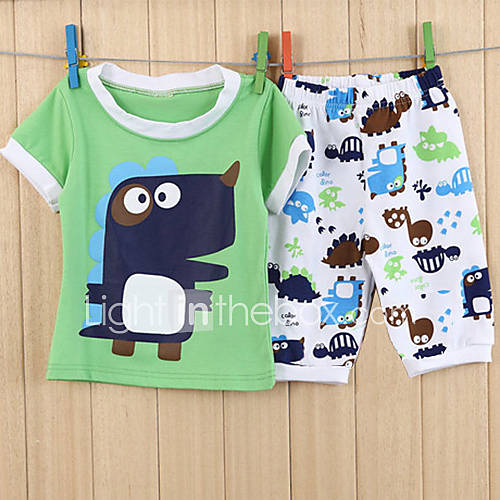 Childrens Cartoon Casual Short Sleeve Clothing Sets