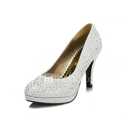 Paillette Womens Wedding Stiletto Heel Platform Pumps/Heels With Rhinestone Shoes(More Colors)