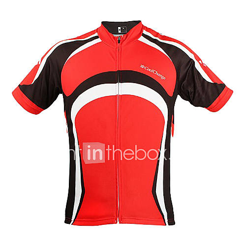 CoolChange Mens MTB Short Sleeve Breathable Red Cycling Jersey