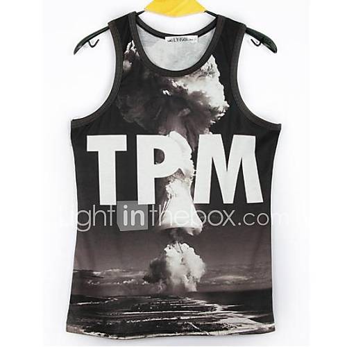 Mens 3D Series Mushroom Cloud Printing Tight Movement Vests