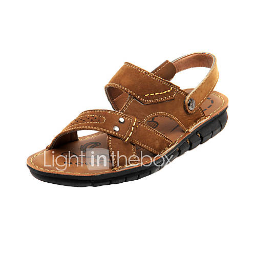 Leather Mens Flat Heel Comfort Sandals Shoes (More Colors)