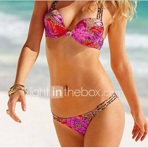 Womens Sexy Beautiful Flower Halter Bikini