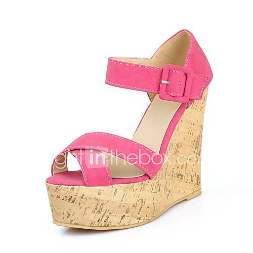 Suede Womens Wedge Heel Sling Back Sandals Shoes (More Colors)