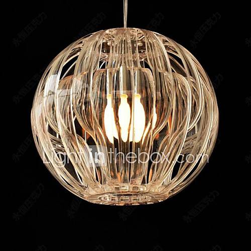 Global Acrylic Pendant, 1 Light, Iron Transparent Acrylic plating.