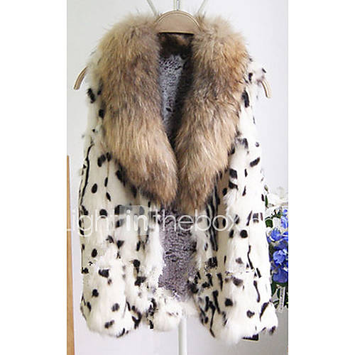Sleeveless Shawl Rabbit Fur And Raccoon Fur Party/Casual Vest