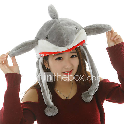 Unisex Adorable Gray Shark Warm Fuzzy Kigurumi Aminal Beanie
